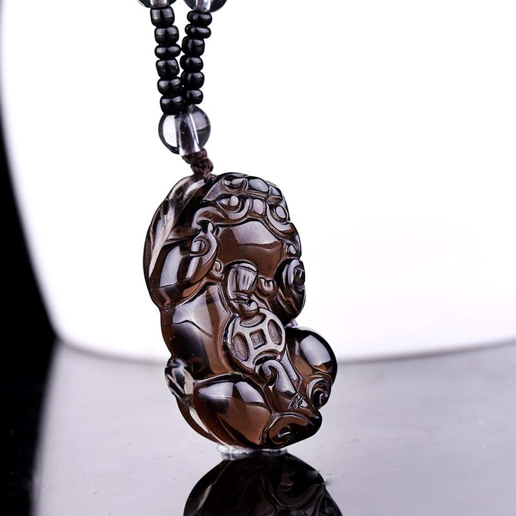 Natural Stone Ice Obsidian PIXIU PROTECTION Pendant Necklace