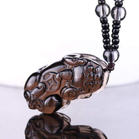 Thumbnail for Natural Stone Ice Obsidian PIXIU PROTECTION Pendant Necklace