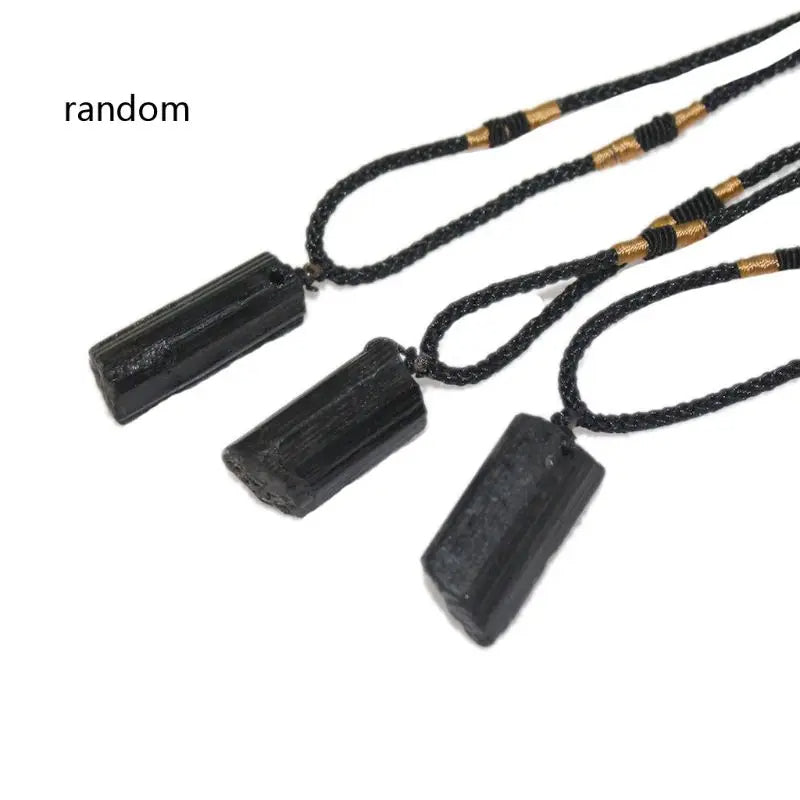 Natural Black Tourmaline Protection Pendant Necklace