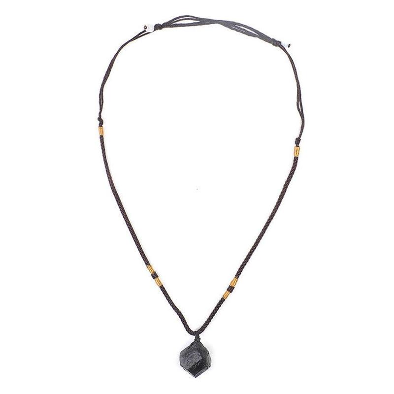 Natural Black Tourmaline Protection Pendant Necklace