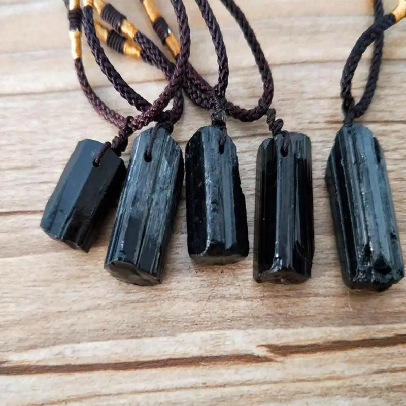 Natural Black Tourmaline Protection Pendant Necklace