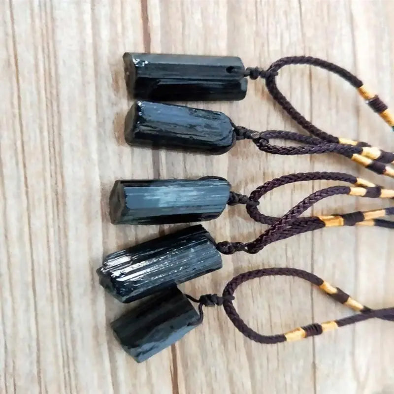 Natural Black Tourmaline Protection Pendant Necklace