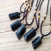 Thumbnail for Natural Black Tourmaline Protection Pendant Necklace