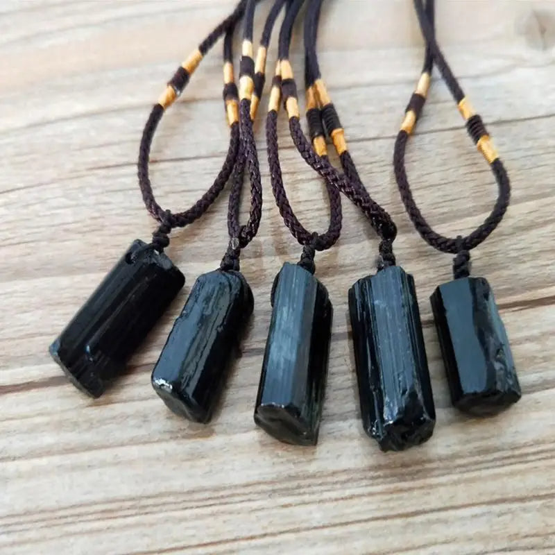 Natural Black Tourmaline Protection Pendant Necklace