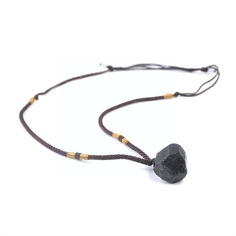 Natural Black Tourmaline Protection Pendant Necklace