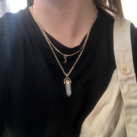 Thumbnail for Natural Healing Stone Moon Necklace