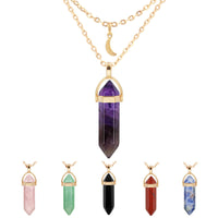 Thumbnail for Natural Healing Stone Moon Necklace