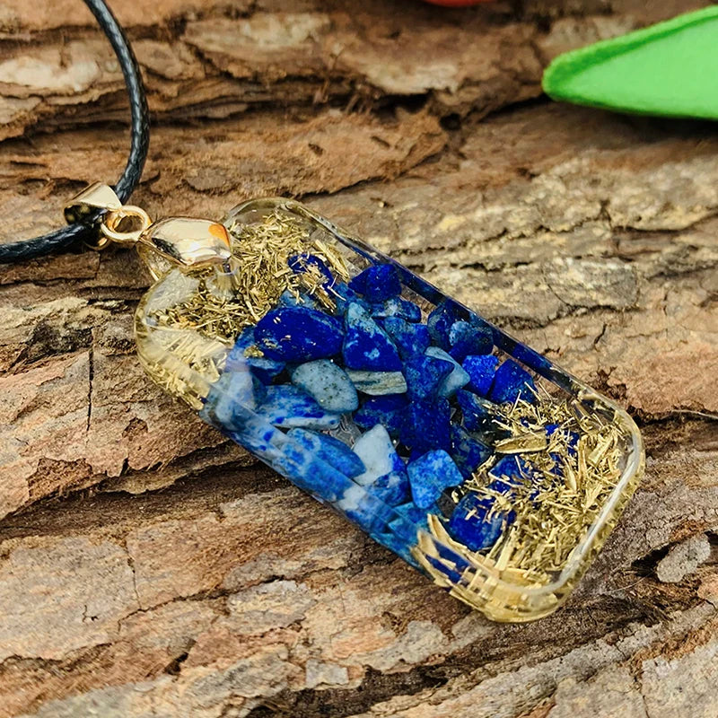 Natural Lapis Lazuli Reiki Orgonite Necklace