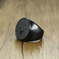 Thumbnail for Titanium Steel Neptune's Trident Medallion Signet Ring for Men