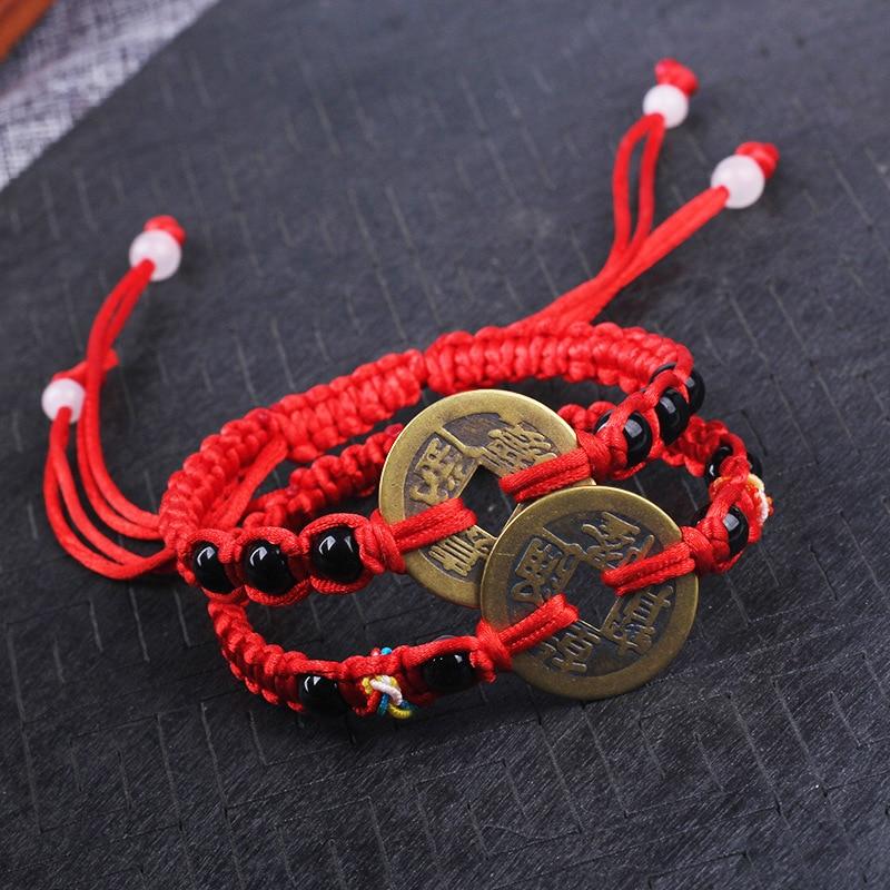 Ancient Coin FENG SHUI & Obsidian PROSPERITY Bracelet- BUY 1 , GET 2nd 70% OFF!