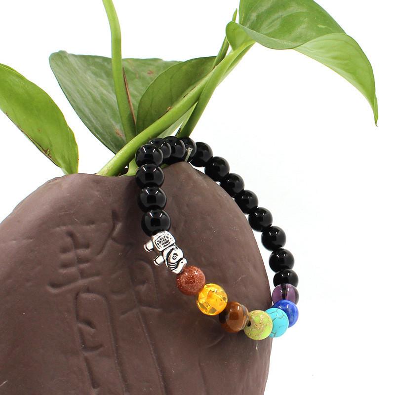 7 Chakra  Elephant Bracelet