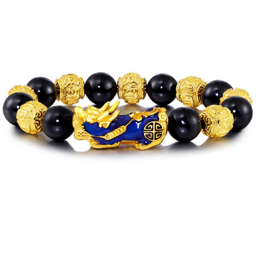 Mens Onyx & Om Bead Thermochromic PI XIU PROSPERITY Bracelet