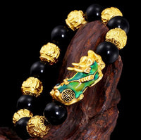 Thumbnail for Mens Onyx & Om Bead Thermochromic PI XIU PROSPERITY Bracelet