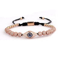 Thumbnail for Stainless Steel & Luxury Pave Cubic Zirconia EVIL EYE PROTECTION Unisex Charm Bracelet- 4 colors