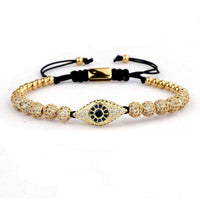 Thumbnail for Stainless Steel & Luxury Pave Cubic Zirconia EVIL EYE PROTECTION Unisex Charm Bracelet- 4 colors