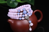 Thumbnail for Chalcedony 108 Prayer Beads Pink Mala