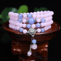 Thumbnail for Chalcedony 108 Prayer Beads Pink Mala