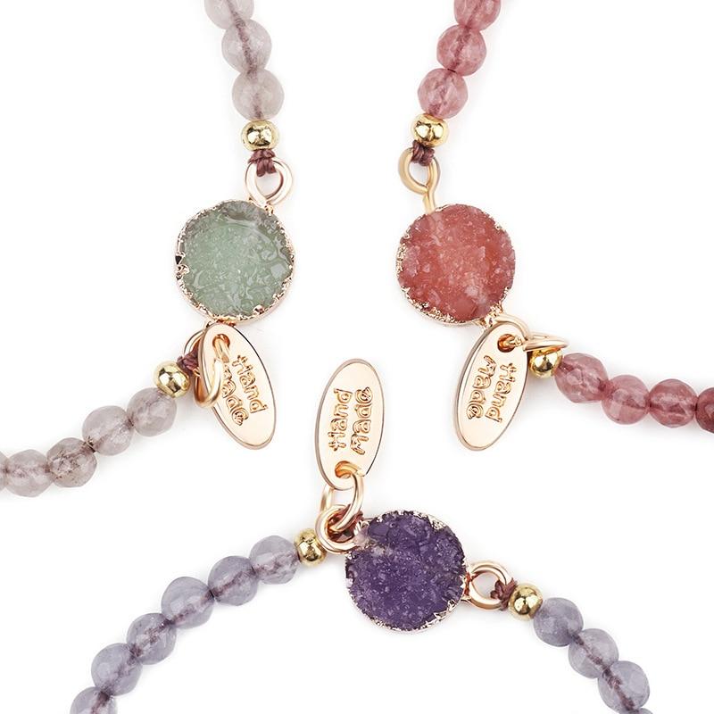 Natural Stone Bead & Druzy Accent 3 pc  Bracelet Set-BEST PRICE!