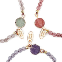 Thumbnail for Natural Stone Bead & Druzy Accent 3 pc  Bracelet Set-BEST PRICE!