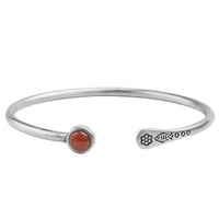 Thumbnail for Ethnic Thai Silver Simplistic Fish & Natural Stone TRANQUILITY Bangle