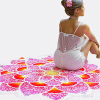 Thumbnail for Lotus Shaped Yoga Beach  Mandala Tapestry-2 Fab Colors