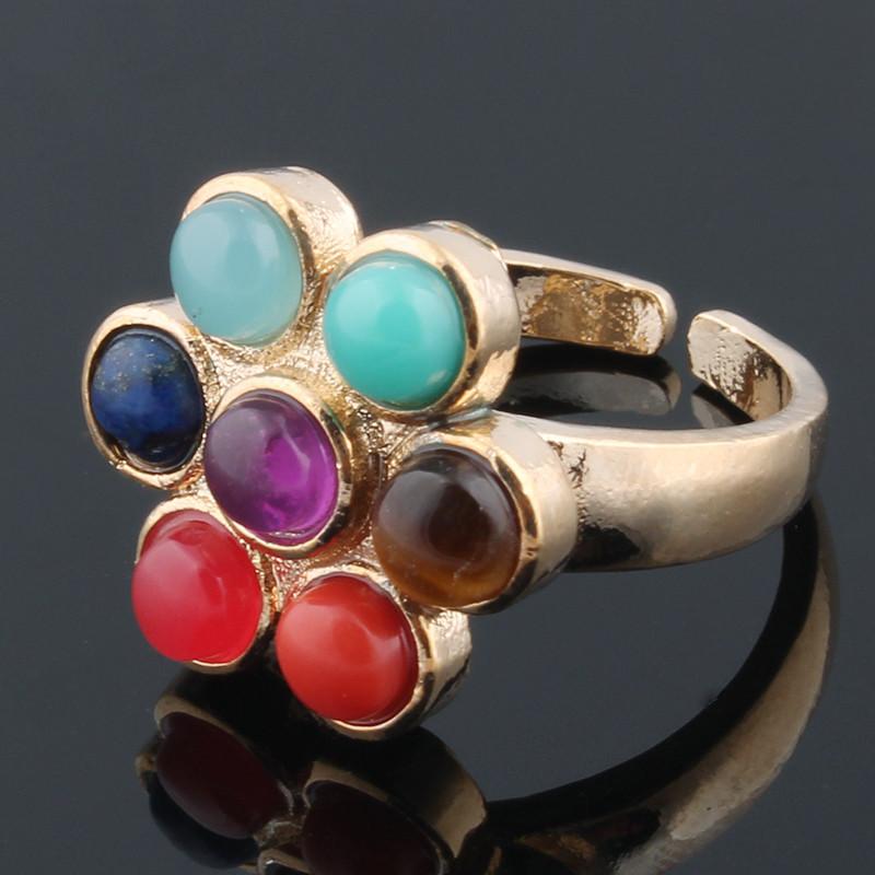 7 Chakra Semi Precious Stone Ring-2 Designs