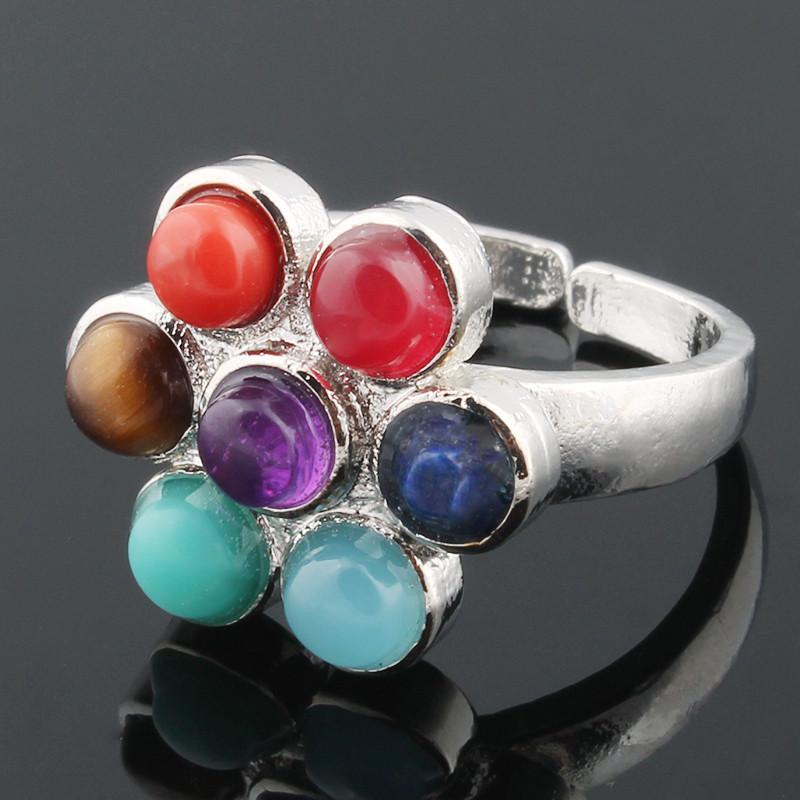 7 Chakra Semi Precious Stone Ring-2 Designs