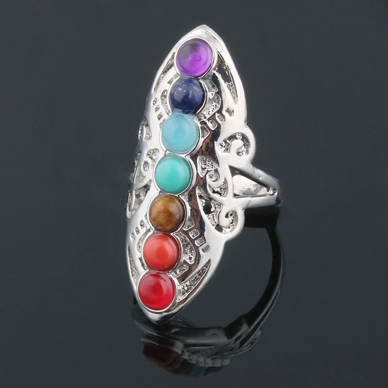 7 Chakra Semi Precious Stone Ring-2 Designs