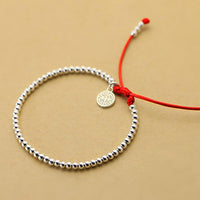 Thumbnail for 925 Sterling Silver Beads Lucky Red Rope with MONEY Charm