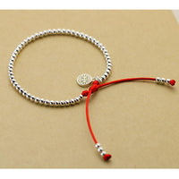 Thumbnail for 925 Sterling Silver Beads Lucky Red Rope with MONEY Charm