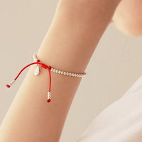 Thumbnail for 925 Sterling Silver Beads Lucky Red Rope with MONEY Charm