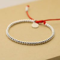 Thumbnail for 925 Sterling Silver Beads Lucky Red Rope with MONEY Charm