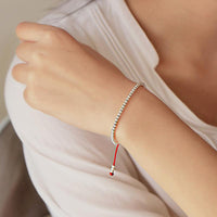 Thumbnail for 925 Sterling Silver Beads Lucky Red Rope with MONEY Charm