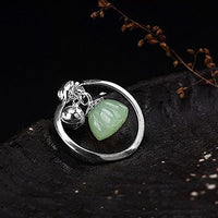 Thumbnail for THAI SILVER Chalcedony Blooming Lotus Ring