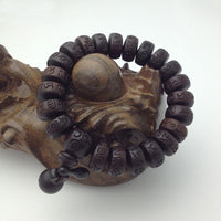 Thumbnail for Hand Carved Peachwood -Tibetan 6 Syllable MANTRA Bracelet