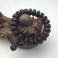 Thumbnail for Hand Carved Peachwood -Tibetan 6 Syllable MANTRA Bracelet