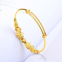 Thumbnail for 24K  Gold Plated DOUBLE PIXIU WEALTH  Attracting Feng Shui Bangle-33% off !