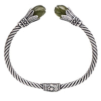 Thumbnail for Ethnic Thai Silver 'READY TO BLOOM' Jade Bangle