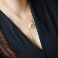 Thumbnail for THAI SILVER Hetian Jade Wu Lou 'ATTRACT MONEY ENERGY' Necklace