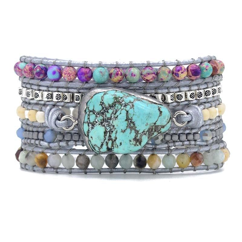 Turquoise Healing and Protection Wrap Bracelet