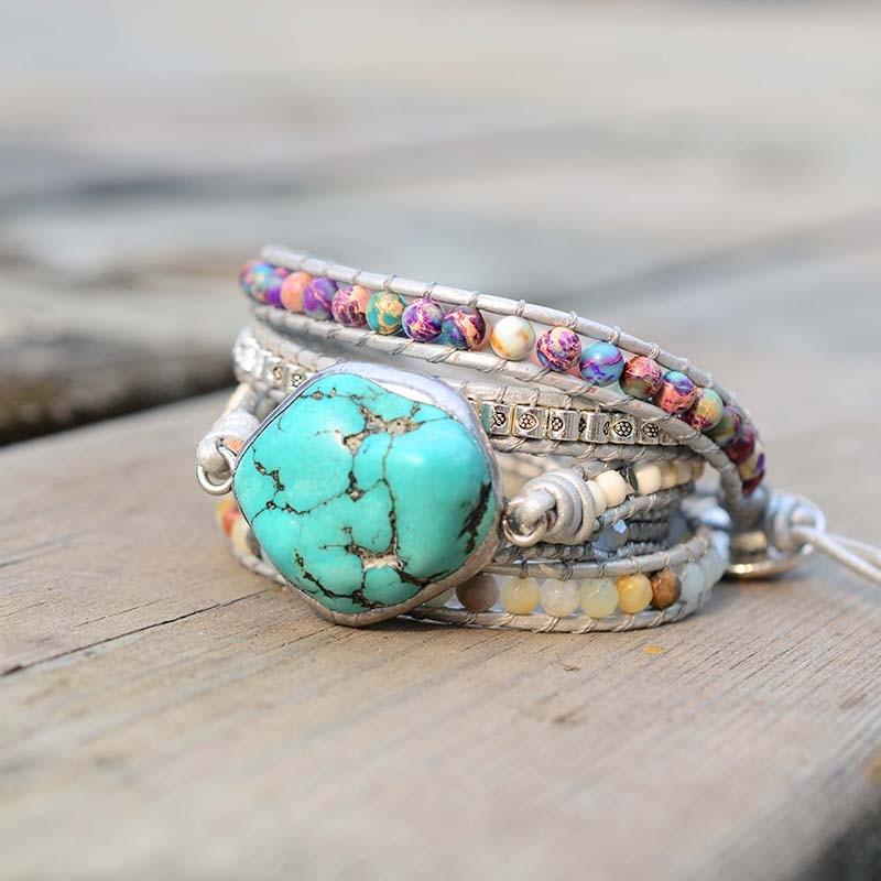 Turquoise Healing and Protection Wrap Bracelet