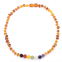 Thumbnail for Baltic Amber Necklace w/ Chakra Stones-for baby & Adult