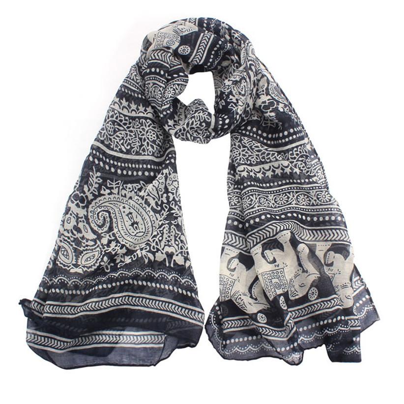 Elephant Printed Long Scarf