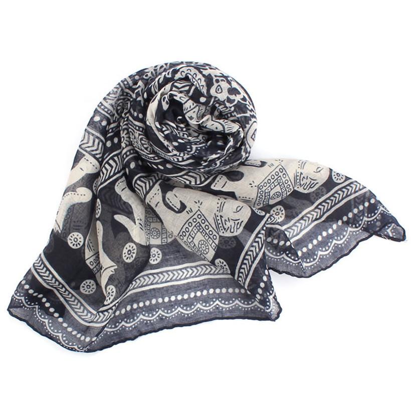 Elephant Printed Long Scarf