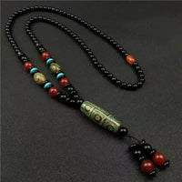 Thumbnail for Nine-Eyed Tibetan Dzi Bead Pendant Necklace