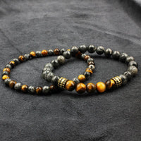 Thumbnail for 2 PCS Tiger Eye Stone Beads  Labradorite Bracelet Set