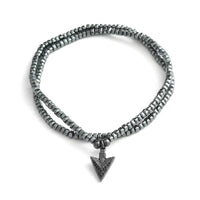 Thumbnail for Men's 2 Layer  Hematite Beads with Arrowhead ALERTNESS  Bracelet/ Necklace