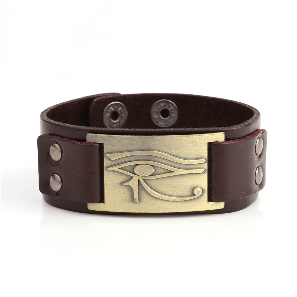 Eye of Horus Protection Leather Bracelet YourSoulPlace