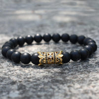 Thumbnail for Men's Matte Onyx & Zirconia Accent PERSEVERANCE Bracelet Set