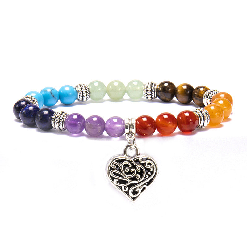 7 Chakra Heart Crystal Bracelet